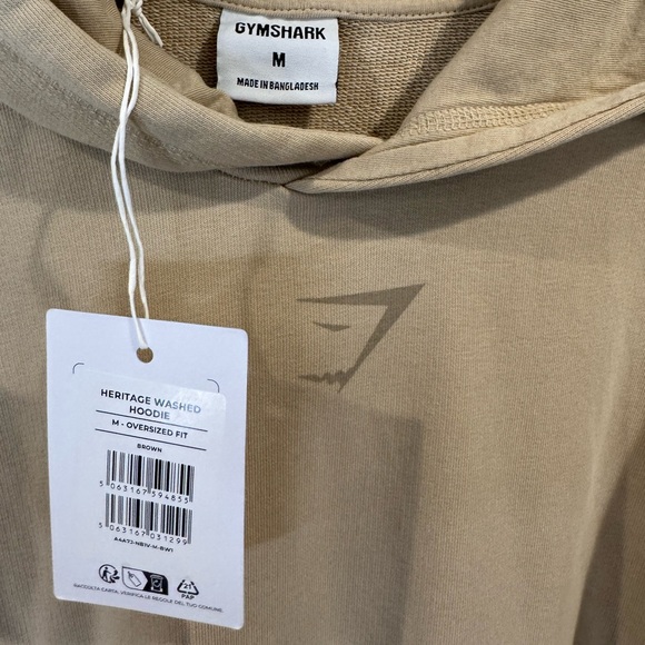 Gymshark HERITAGE WASHED HOODIE Oversized Fit Medium Tan - Picture 7 of 13